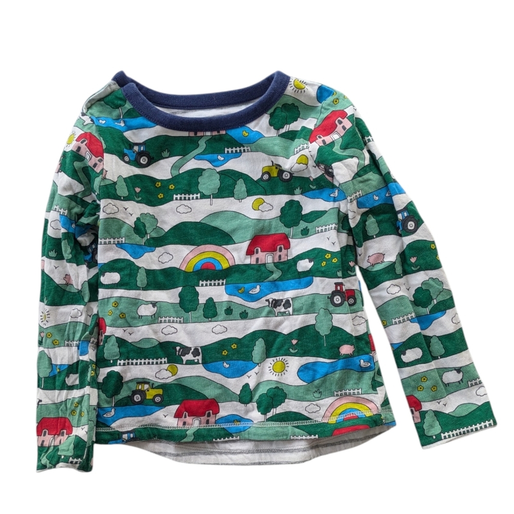 Baby Boden Reversible Farm Print Top